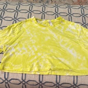 lululemon athletica Yellow Tie-Dye Crop Top